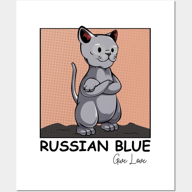 Russian Blue Cat Wall Art by Lumio Gifts